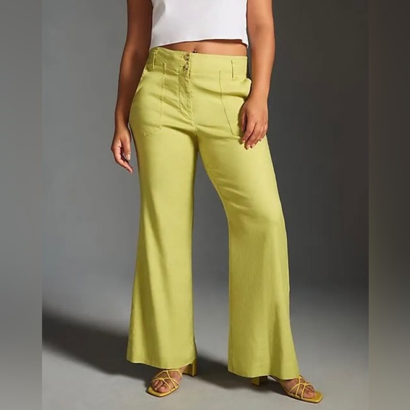 Anthropologie Maeve The Naomi Linen Wide-Leg Flare Pants - Picture 4 of 5